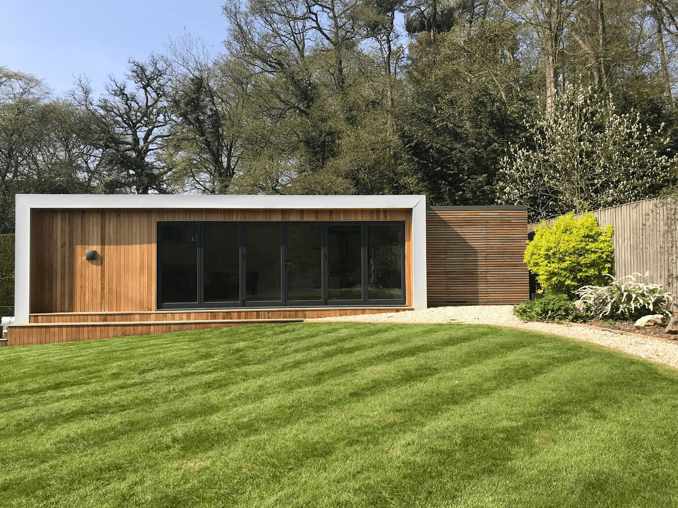 unique garden room uses: pool house wooden garden rooms